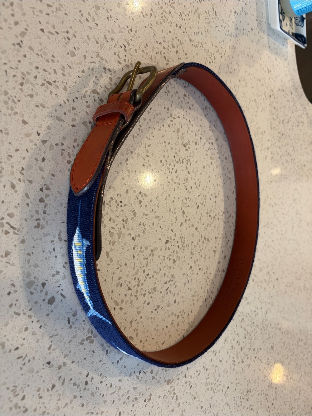 Men's Smathers & Branson Dark Navy Billfish Belt Size 34